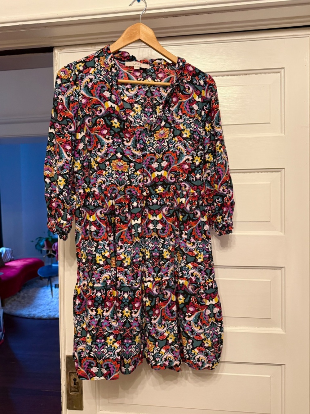 Patterned Dress Size Small Loft Fall Colors